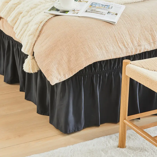 1pc Wrap Around Dust Ruffle Bed Skirt - Fits Twin/Full/Queen/King Beds (15" Drop) - Brushed Polyester Fabric - Wrinkle-Free, Machine Washable - Elegant Bedding for Modern Bedrooms - Bedroom Decor Upgrade