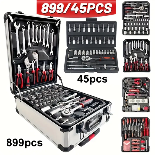 899/45pcs Professional Tool Set, Multi-functional Toolbox, Portable Design, For Home And Car Repair, A Tool Set For DIY Enthusiasts And Professionals, A Gift For Friends, Local Shipping