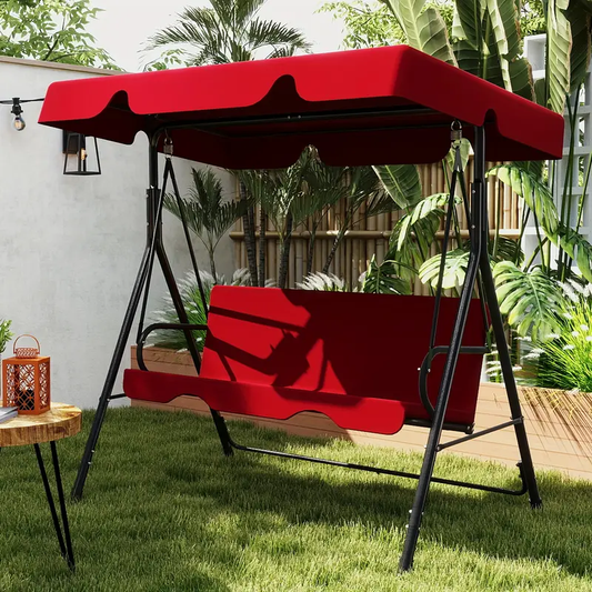 Outdoor Patio Swing with Canopy and Sturdy Frame, Suitable for Adults, Rustproof Material, Durable and Long-lasting
