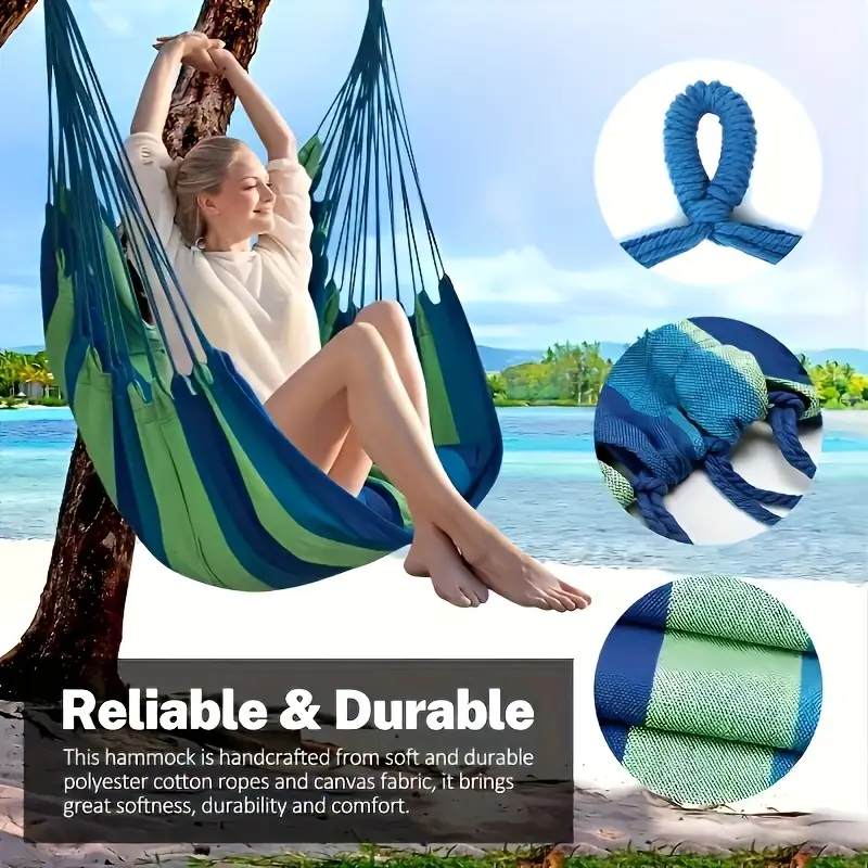 Portable Outdoor Hammock, Swing Chair, With, Swing Hanging Chair, Sturdy Cotton Cloth Hanging Chair, Comfortable And Durable Hanging Chair, Perfect For Outdoor, Yard