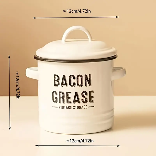 Grease Keeper With Strainer And Safe Pouring Handle - Kitchen Accessory For Cooking Oil Filtration And Storage Bacon Grease Container - No Battery Required