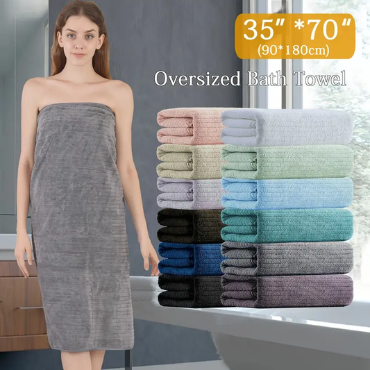 4 Pack Oversized Bath Towels Set, 35"x70" Extra Large Towel Microfiber Absorbent XL Bath Sheet Super Soft Bathroom Towels Set Quick Dry Plus Size Shower Towels for Family Hotel, Valentine's day gift